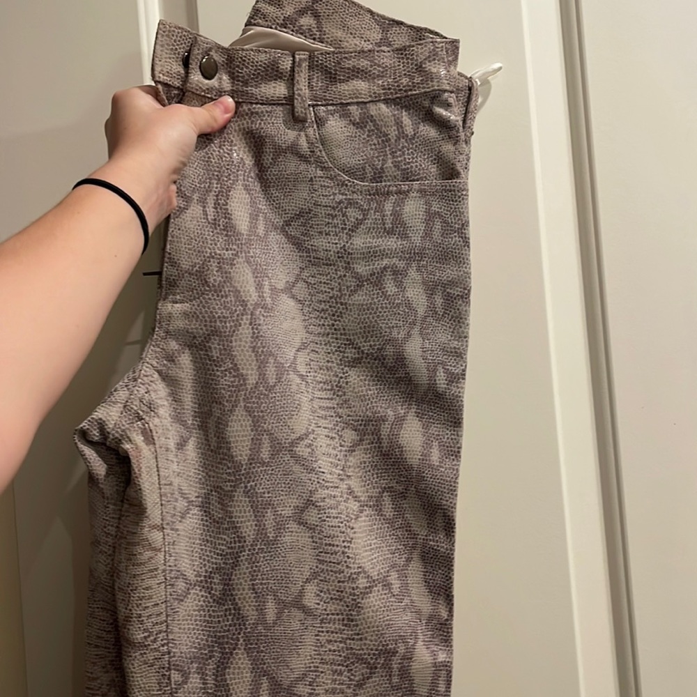 Real Leather pants snakeskin print